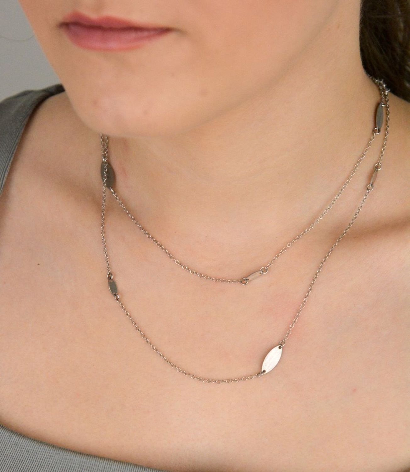 Długi srebrny naszyjnik damski 925 z blaszkami BGNZ0052 80 Długi naszyjnik srebrny podwójny ✓Srebrne Naszyjnik Damskie w Sklepie z Biżuterią zegarki-diament.pl✓ 1.jpg